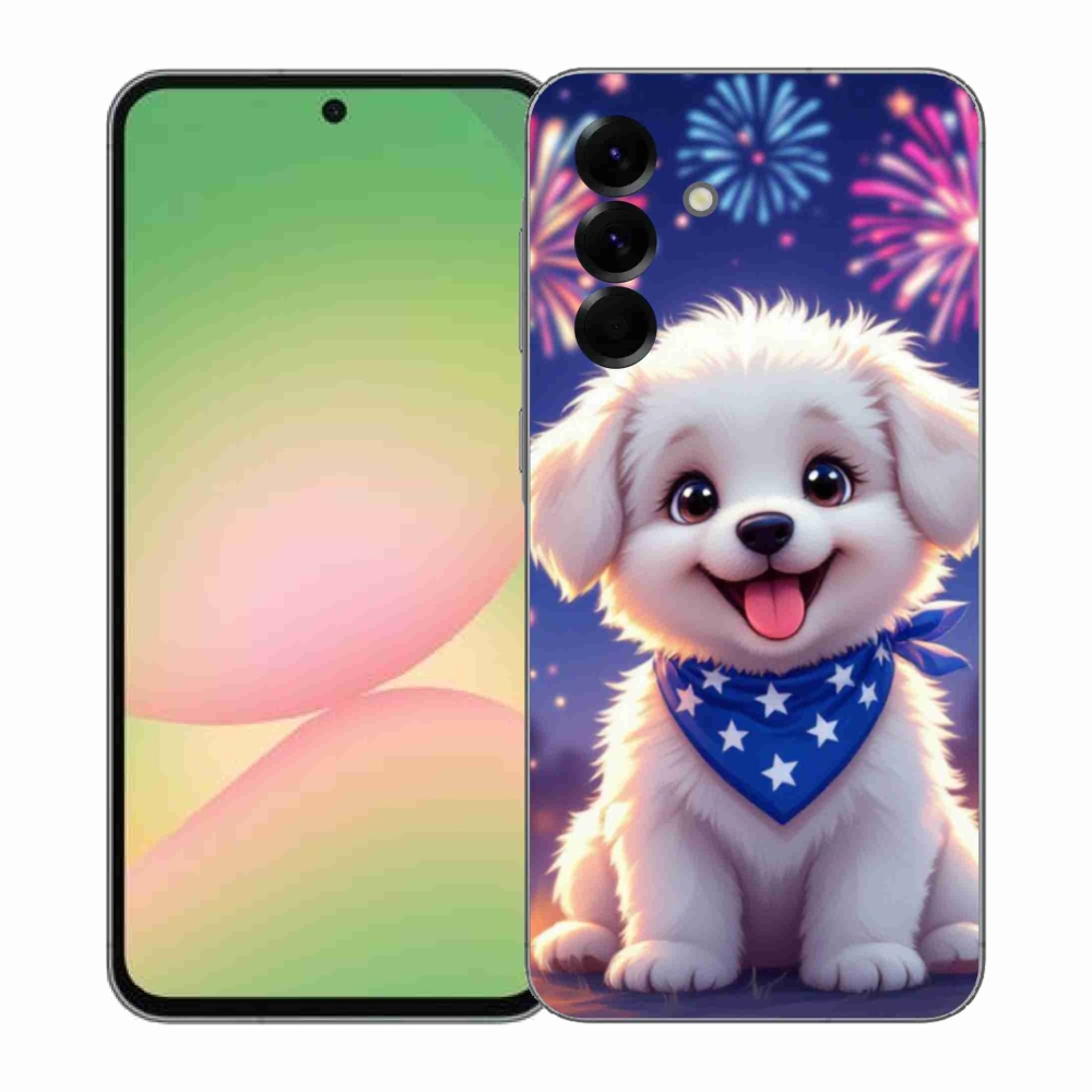 Gél borítás mmCase Samsung Galaxy A57 5G - ünnepi kölyökkutyushoz