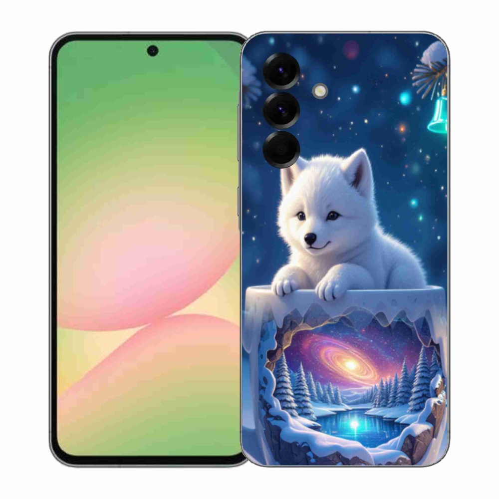 Gél borítás mmCase Samsung Galaxy A57 5G - Karácsonyi kölyökkutyákhoz