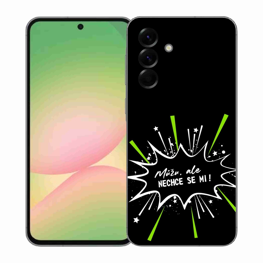 Gél borító mmCase Samsung Galaxy A57 5G - vicces szöveg 11 fekete háttér