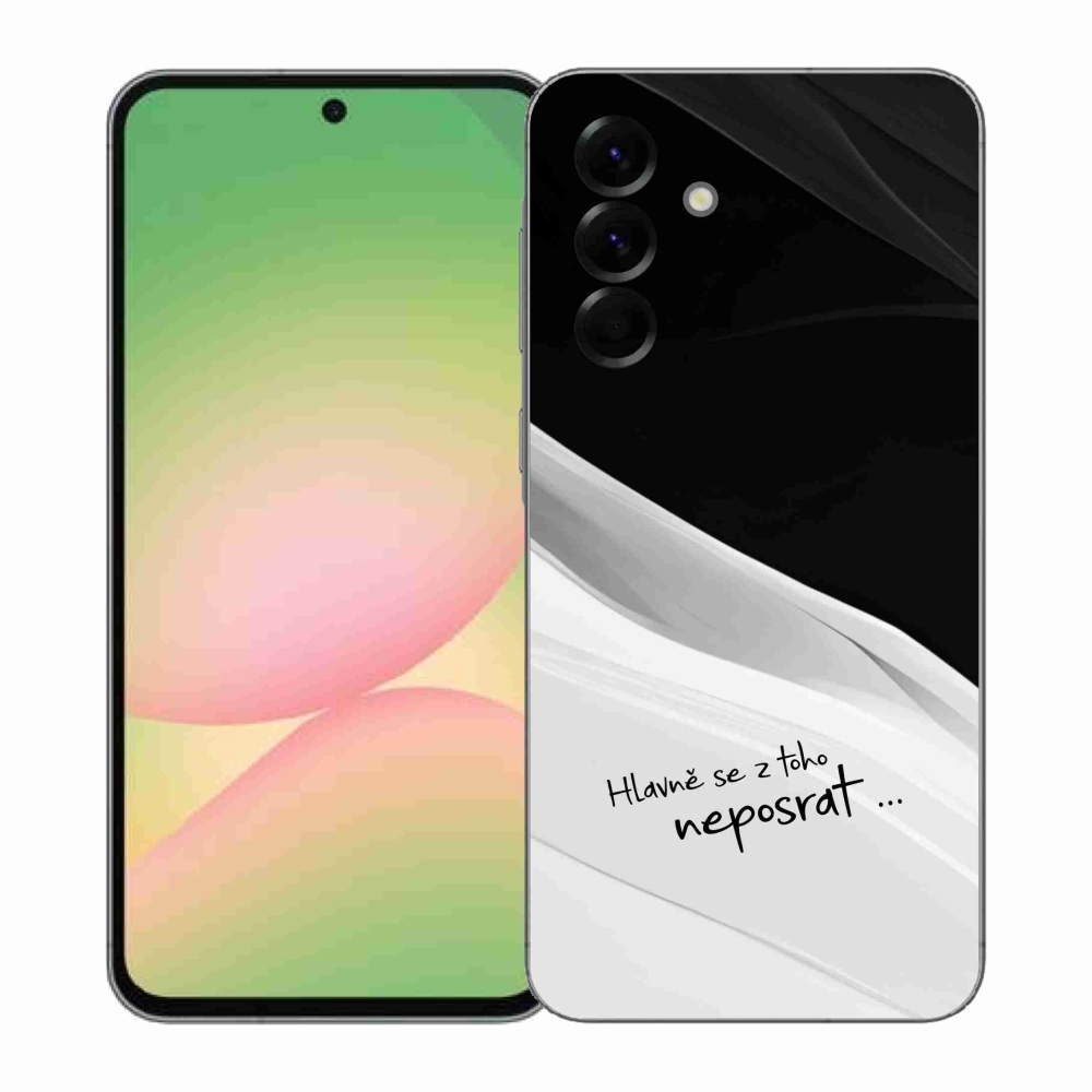 Gél borító mmCase Samsung Galaxy A57 5G - vicces szöveg 13 fehér és fekete háttérrel