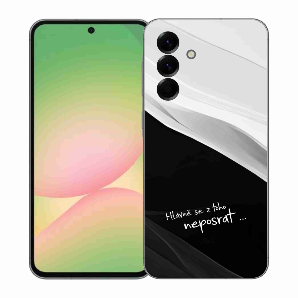 Gél borító mmCase Samsung Galaxy A57 5G - vicces szöveg 13 fekete és fehér háttérrel