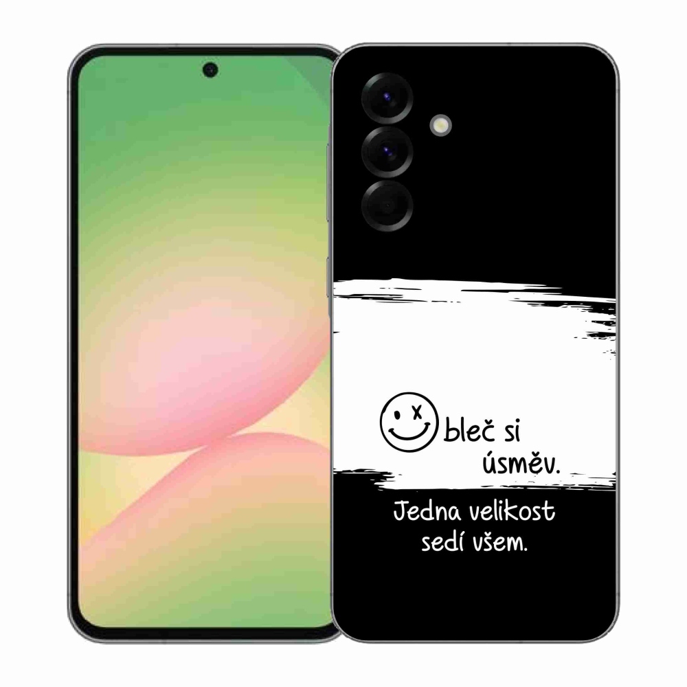 Gél borító mmCase Samsung Galaxy A57 5G - vicces szöveg 8 fekete és fehér háttérrel