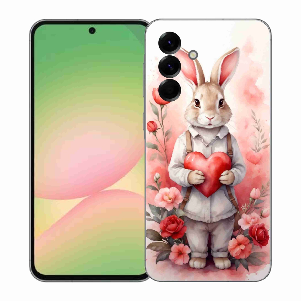 Gél borítás mmCase Samsung Galaxy A57 5G - nyúl szívvel