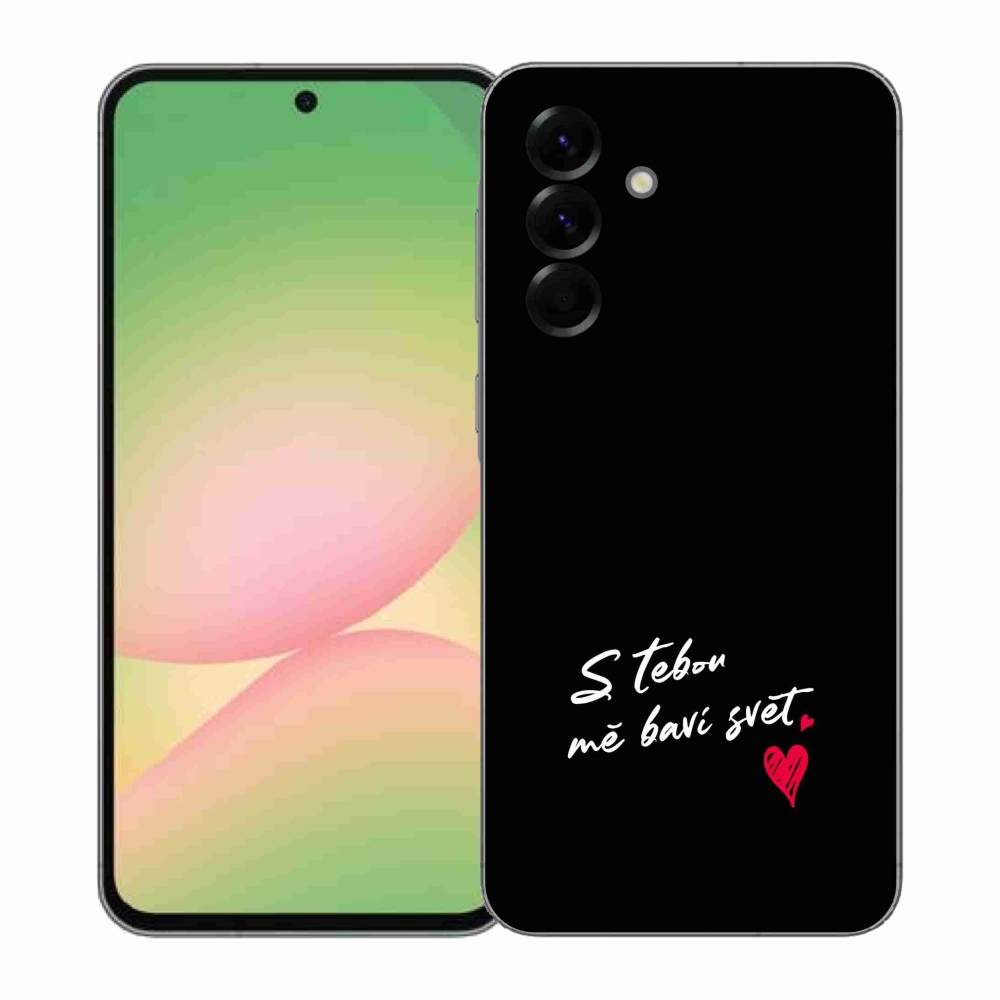 Gél borító mmCase Samsung Galaxy A57 5G - text in love 1 fekete háttér