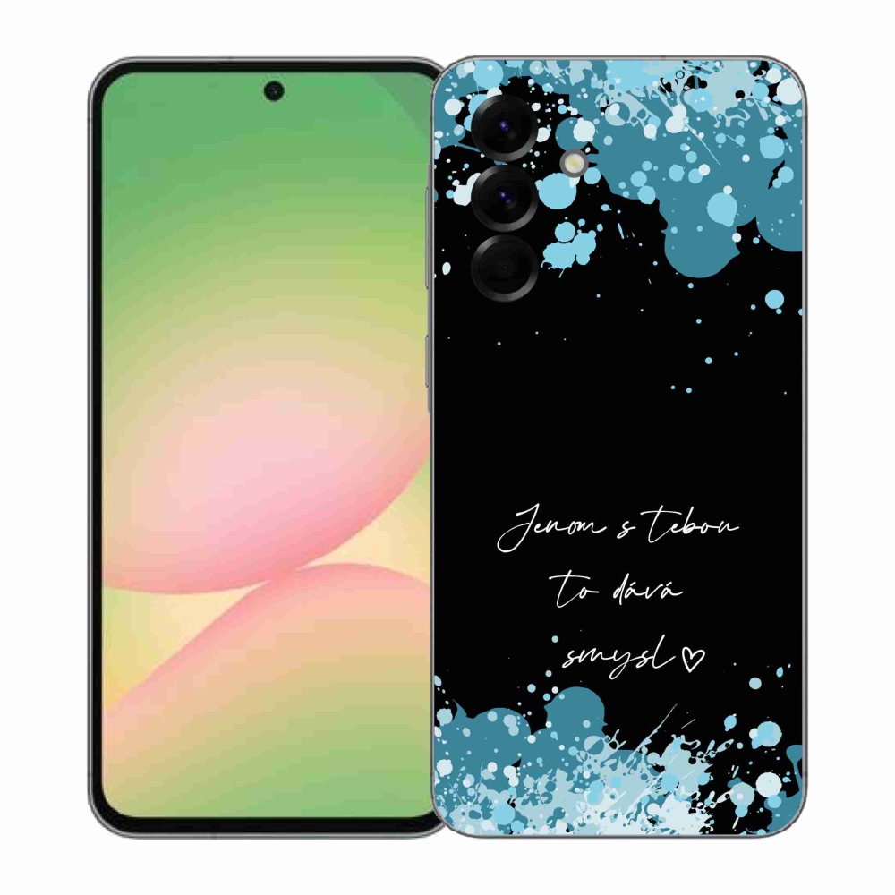 Gél borító mmCase Samsung Galaxy A57 5G - szerelmes szöveg fekete háttérrel