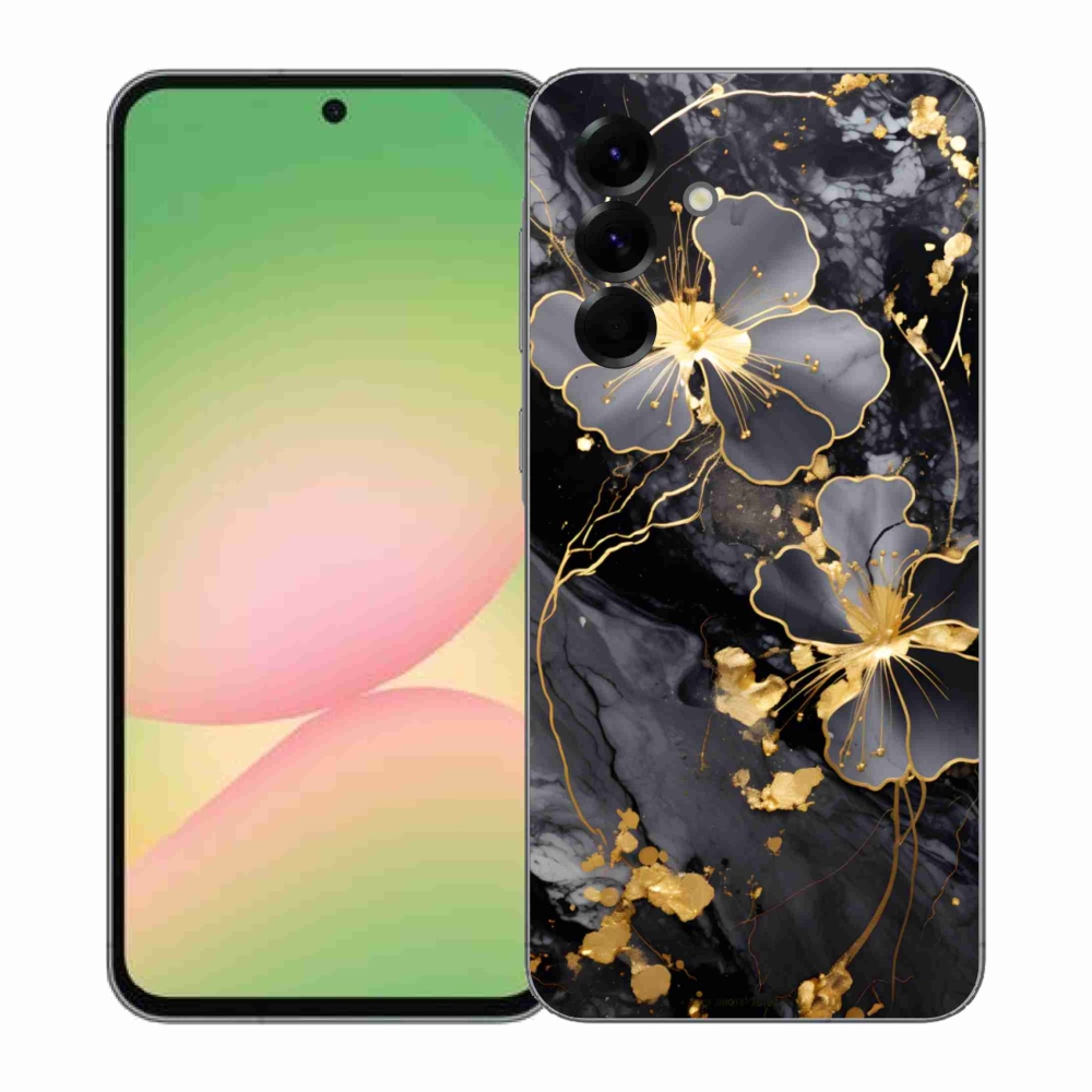 Gél borítás mmCase Samsung Galaxy A57 5G - arany virágok