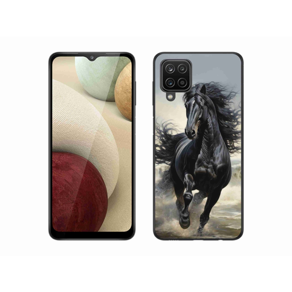 Gél borítás mmCase Samsung Galaxy M12 - fekete futó ló