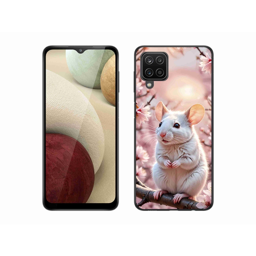 Zselés borítás mmCase Samsung Galaxy M12 készülékhez - fehér egér az ágon