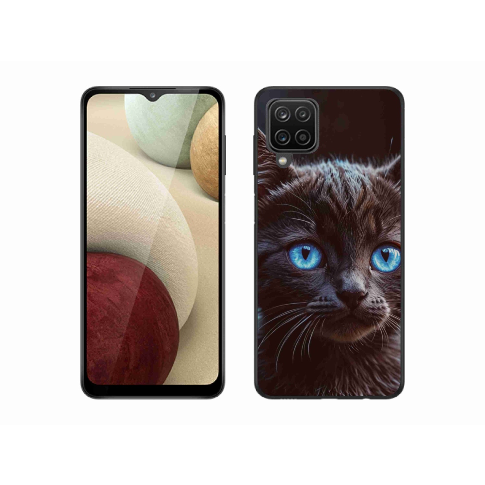 Gél védőhuzat mmCase Samsung Galaxy M12 - fekete cica 2