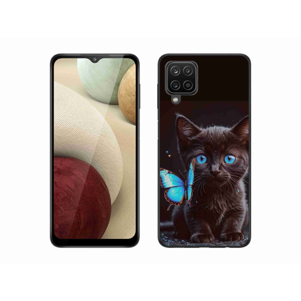 Gél védőhuzat mmCase Samsung Galaxy M12 - fekete cica 3