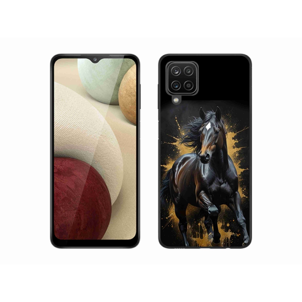 Zselés borítás mmCase Samsung Galaxy M12 készülékhez - elegáns fekete ménes