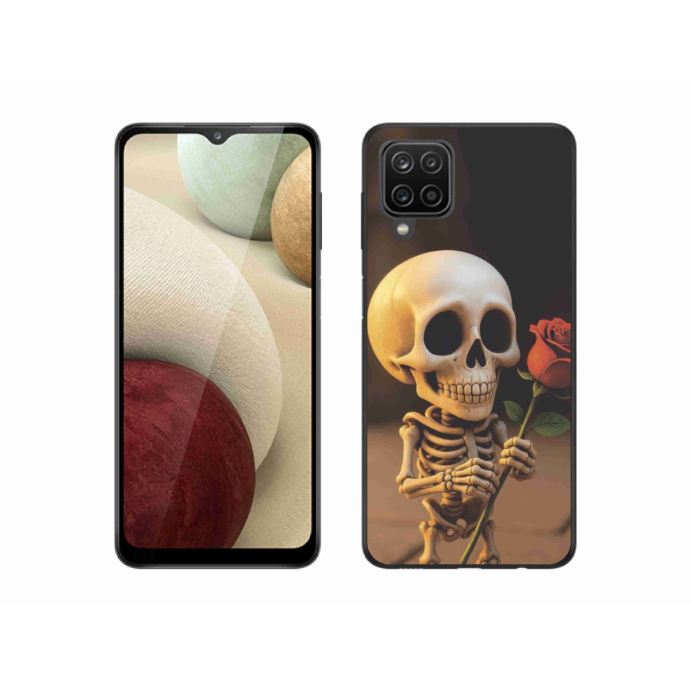 Gél borítás mmCase Samsung Galaxy M12 készülékhez - csontváz rózsával