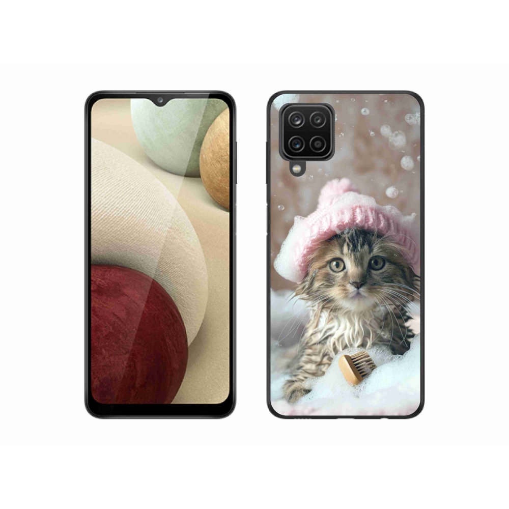 Gél borító mmCase Samsung Galaxy M12 készülékhez - cica és fürdés