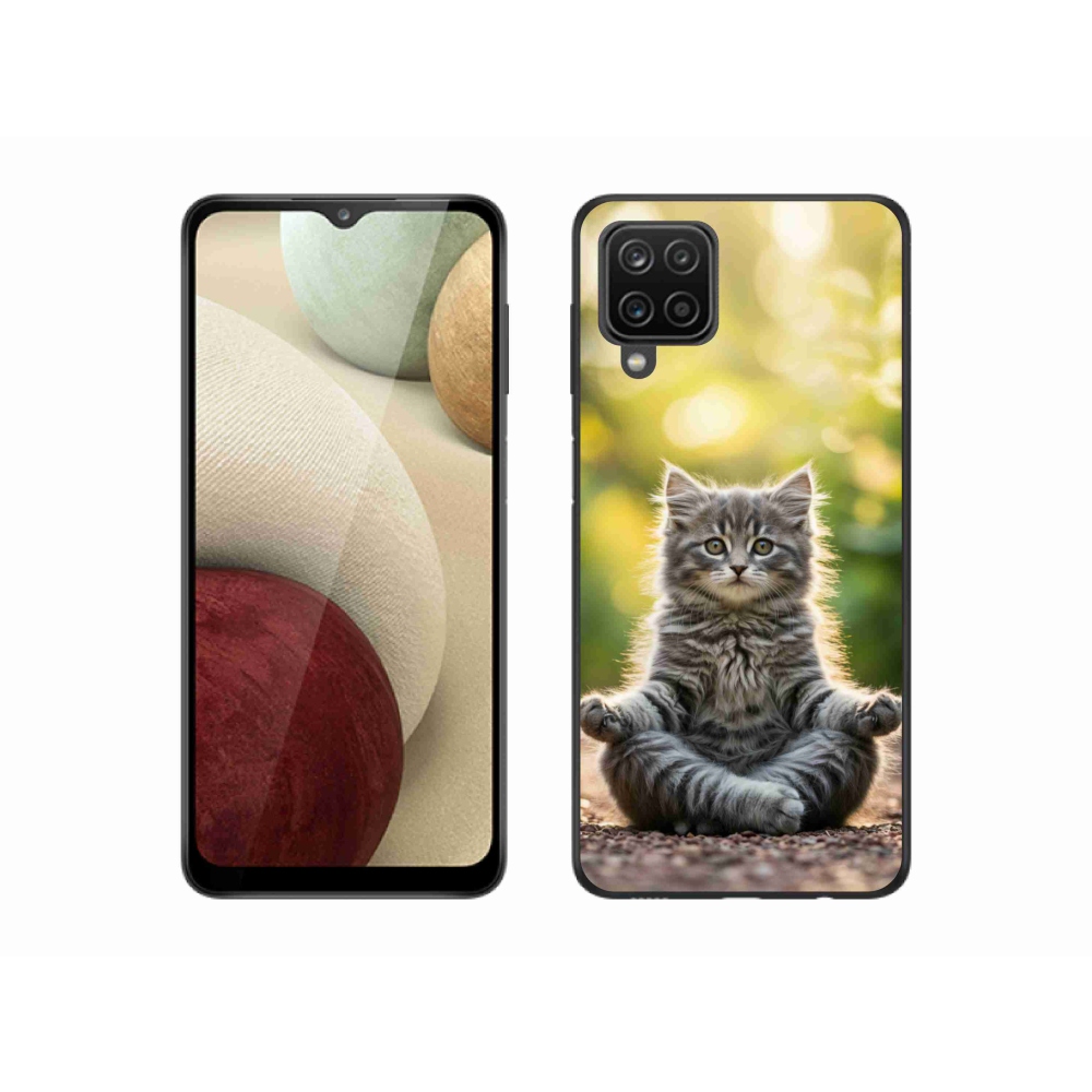Gél borítás mmCase Samsung Galaxy M12 készülékhez - meditáló cica