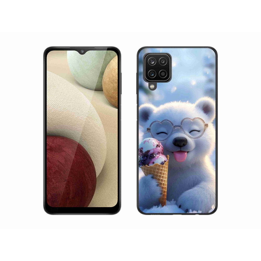 Gél borítás mmCase Samsung Galaxy M12 készülékhez - mackó fagylalttal
