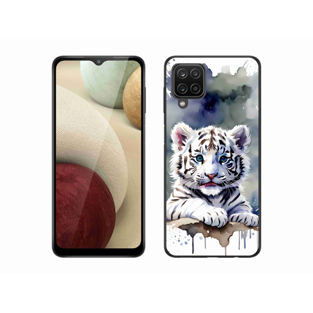 Gél borítás mmCase Samsung Galaxy M12 készülékhez - fehér tigriskölyök