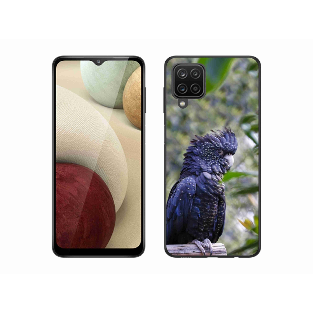 Zselés borítás mmCase Samsung Galaxy M12 készülékhez - papagáj kakadu fekete