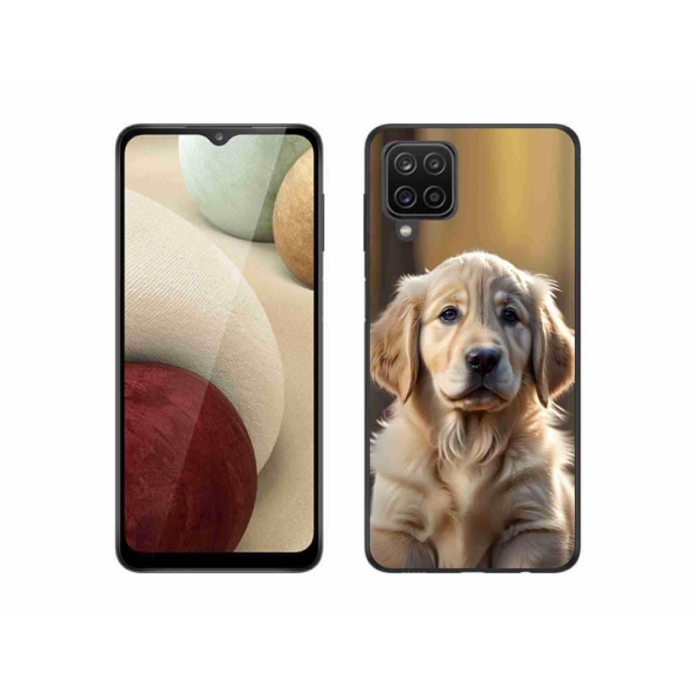 Gél borítás mmCase Samsung Galaxy M12 készülékhez - aranyos arany retriever