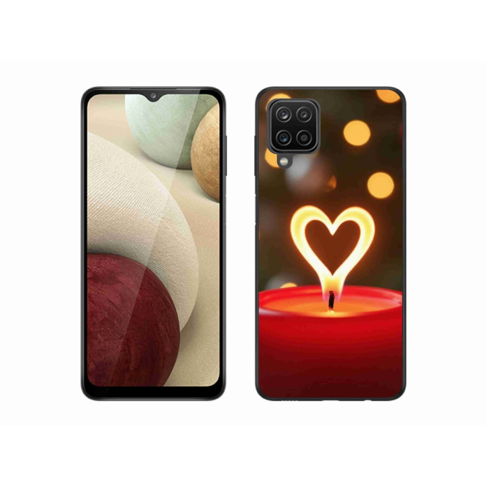 Zselés borítás mmCase Samsung Galaxy M12 készülékhez - lángoló szíve