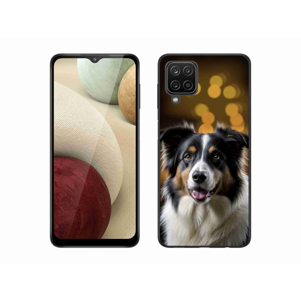 Gél borítás mmCase Samsung Galaxy M12 készülékhez - mosolygós ausztrál juhászkutya