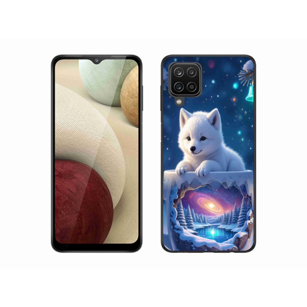 Gél borítás mmCase Samsung Galaxy M12 - Karácsonyi kölyökkutyákhoz