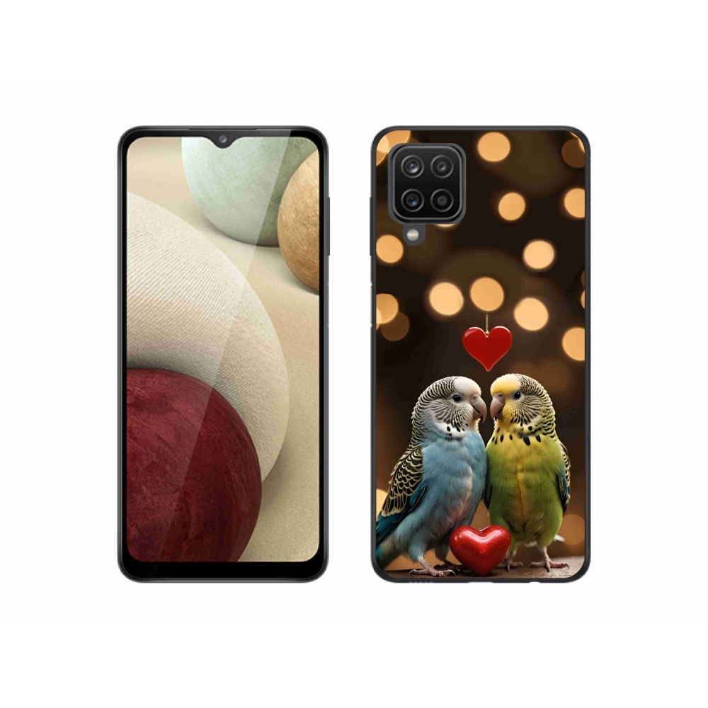 Gél borítás mmCase Samsung Galaxy M12 készülékhez - szerelmes papagájok
