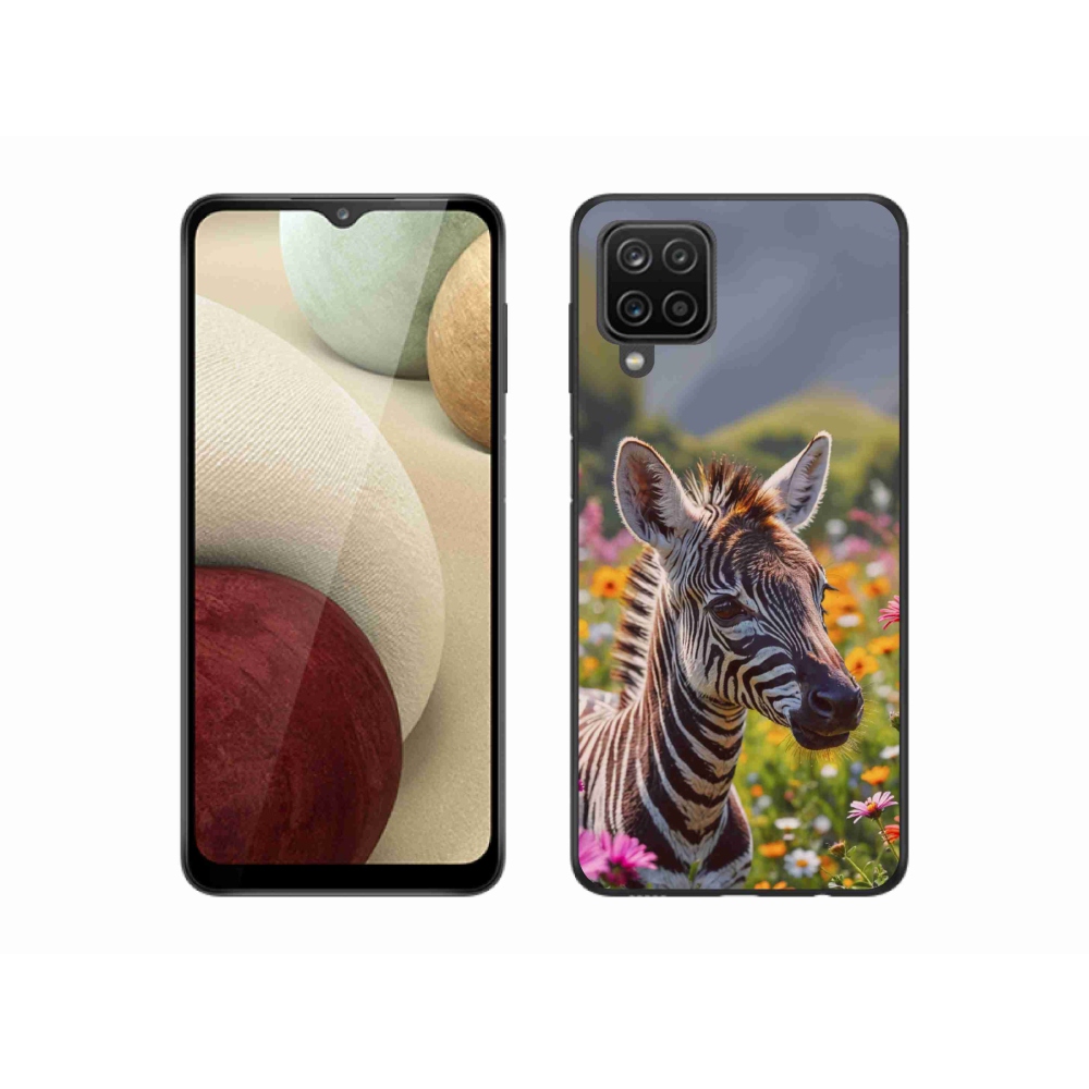 Zselés borítás mmCase Samsung Galaxy M12 készülékhez - zebra a réten