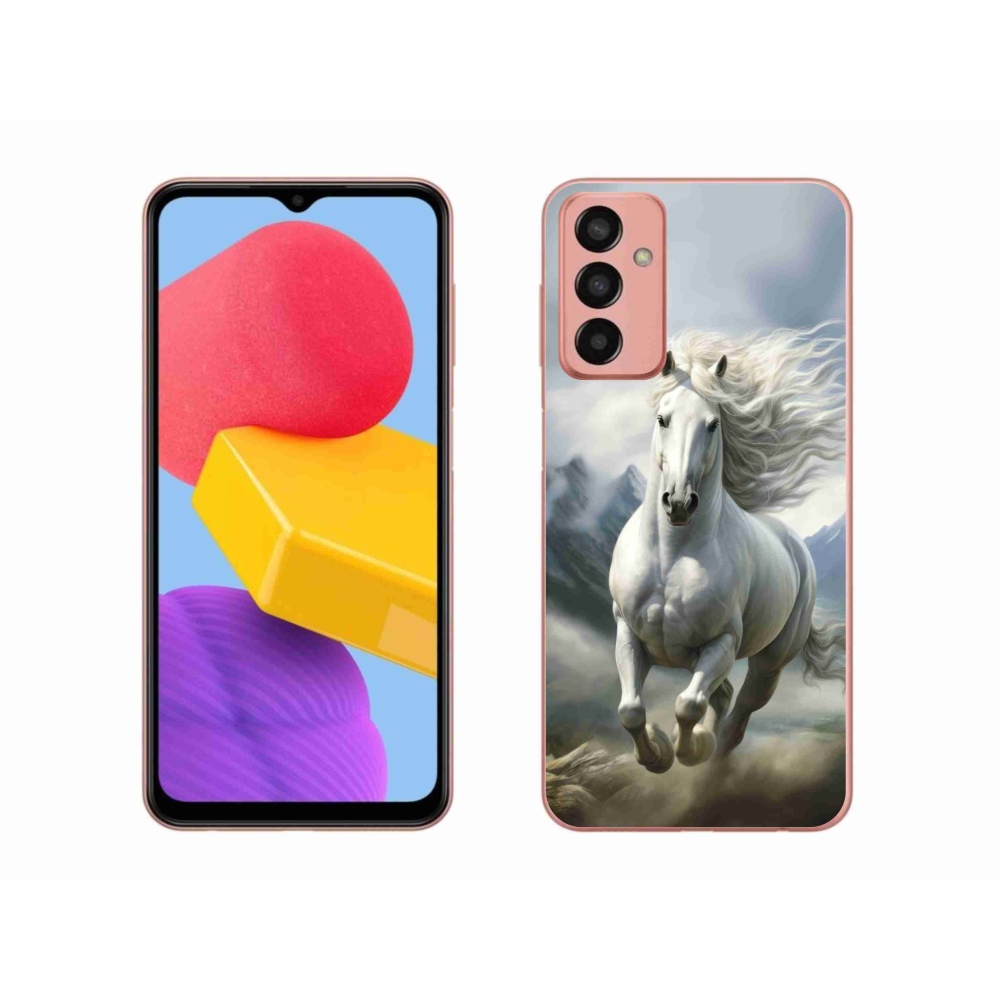 Gél borító mmCase Samsung Galaxy M13 - futó fehér ló 3