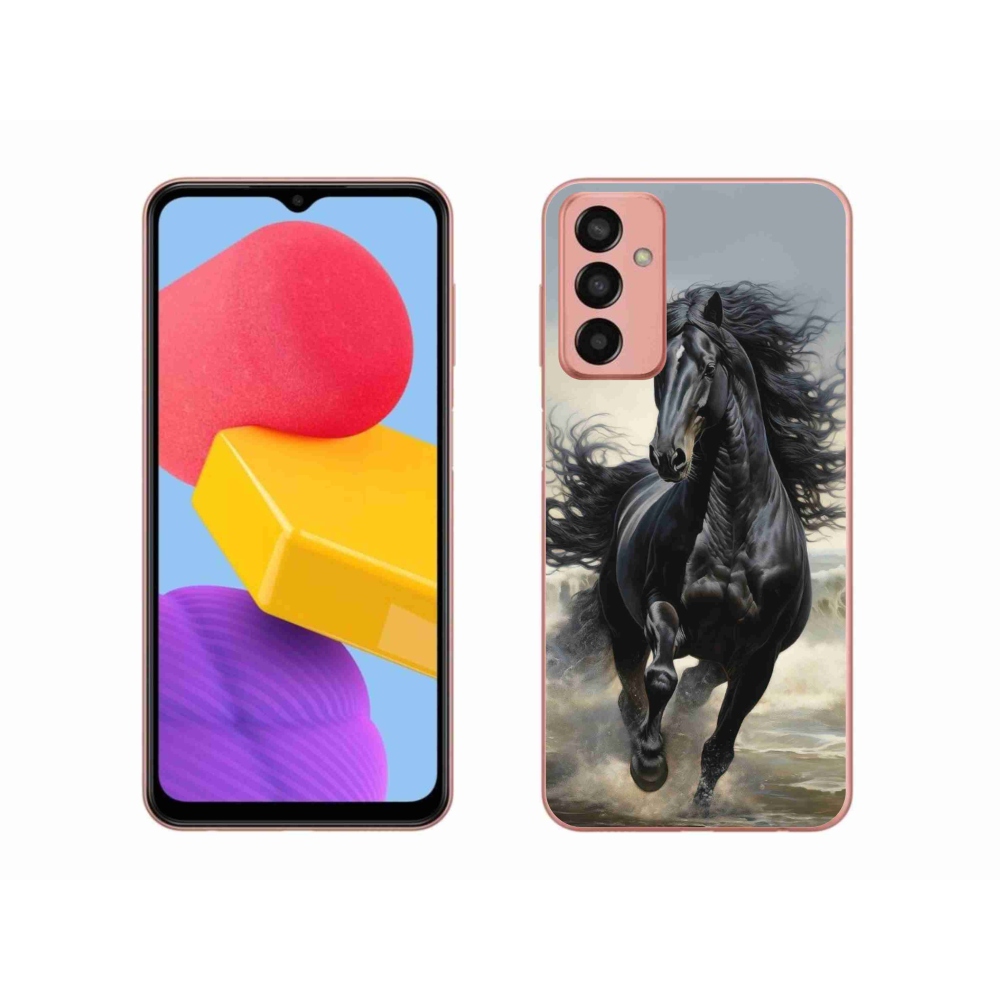 Gél borítás mmCase Samsung Galaxy M13 - fekete futó lóhoz