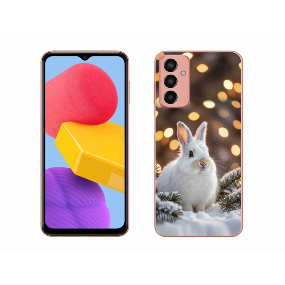 Zselés borítás mmCase Samsung Galaxy M13 készülékhez - fehér nyúl
