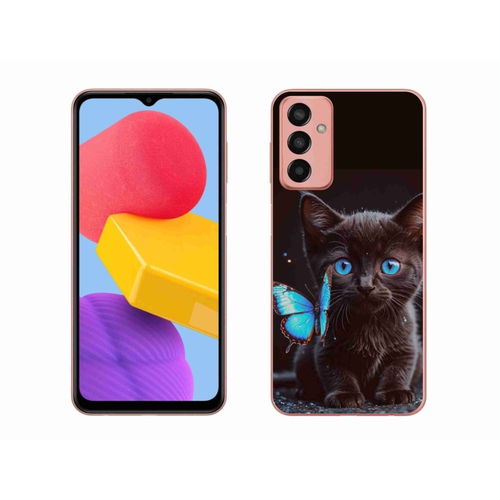 Gél védőhuzat mmCase Samsung Galaxy M13 - fekete cica 3