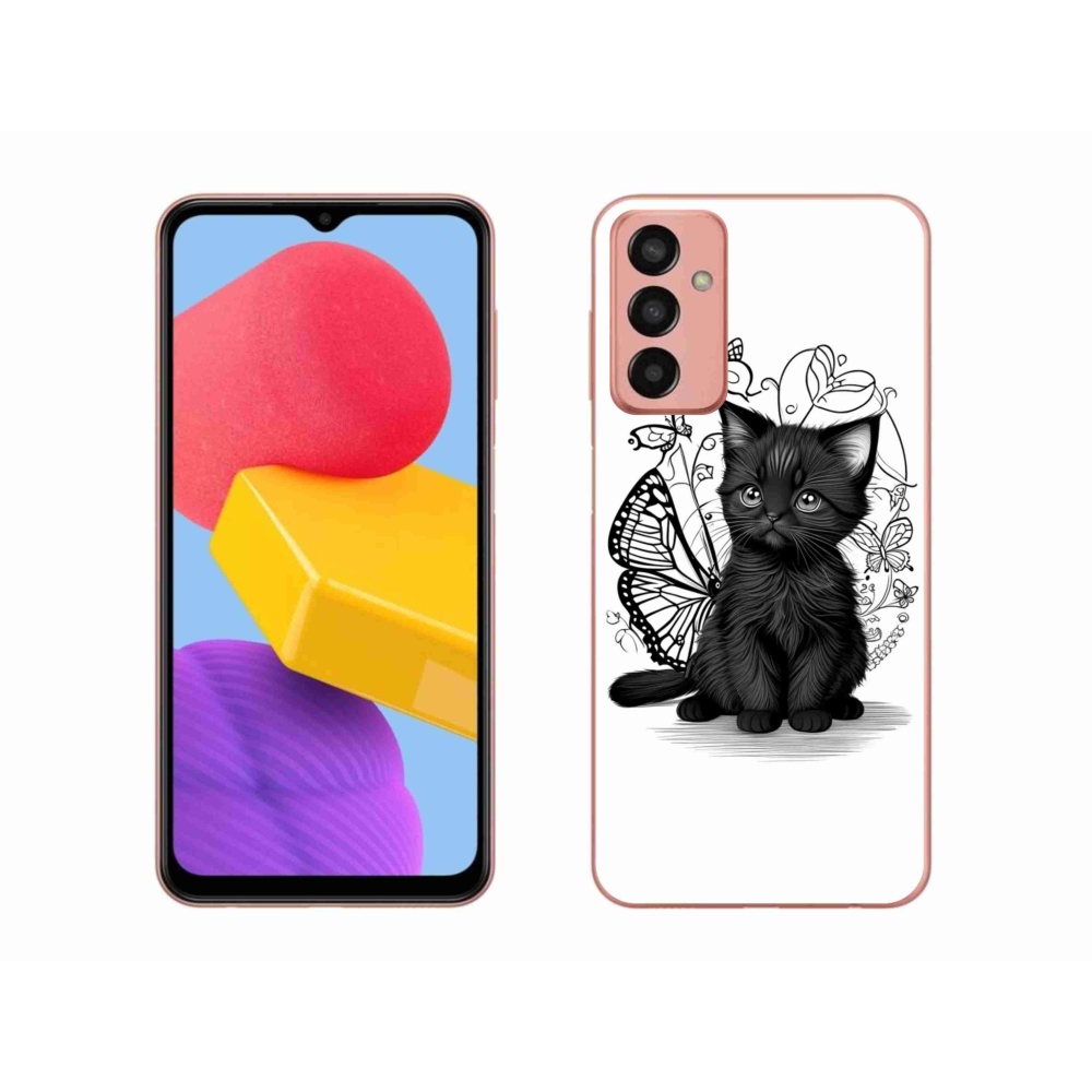 Gél védőhuzat mmCase Samsung Galaxy M13 készülékhez - fekete cica
