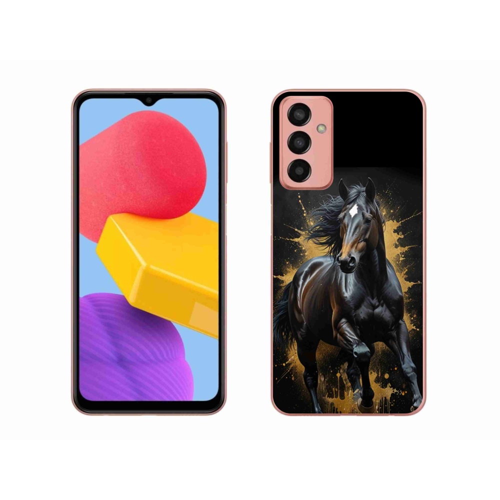 Zselés borítás mmCase Samsung Galaxy M13 készülékhez - elegáns fekete ménes