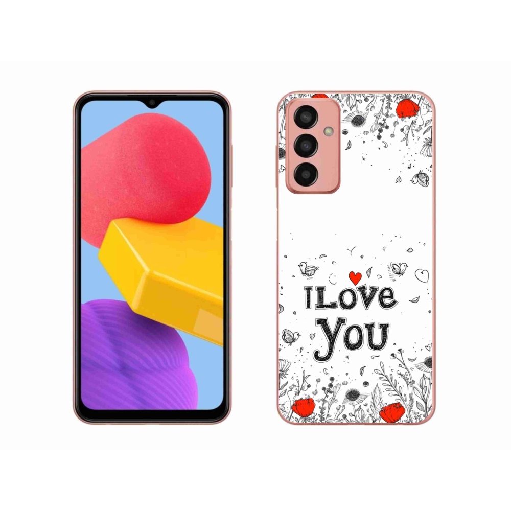 Gél borító mmCase Samsung Galaxy M13 készülékhez - I love you fehér háttérrel