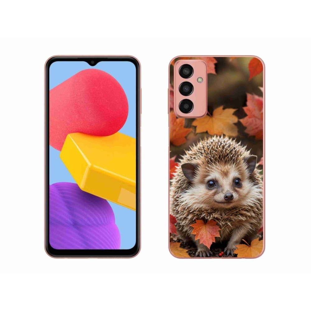 Zselés borító mmCase Samsung Galaxy M13 készülékhez - sün a levelekben