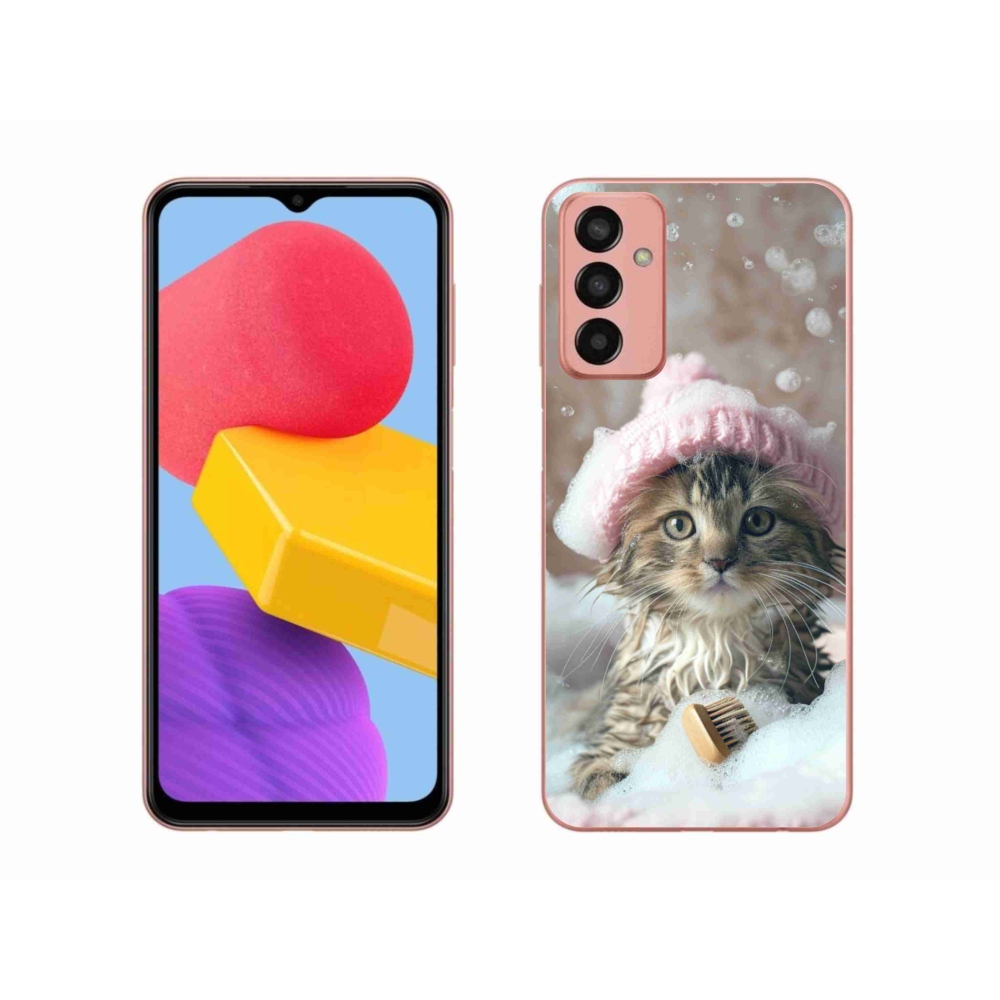 Gél borító mmCase Samsung Galaxy M13 készülékhez - cica és fürdő