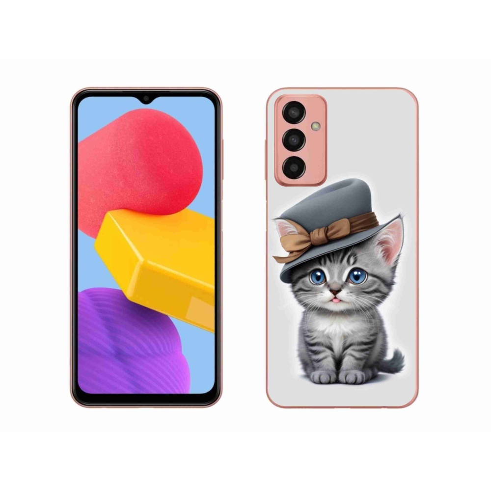 Gél borítás mmCase Samsung Galaxy M13 készülékhez - cica sapkával