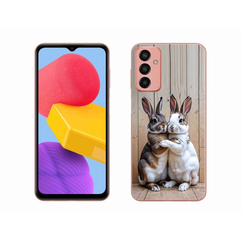 Zselés borítás mmCase Samsung Galaxy M13-hoz - nyúl pár