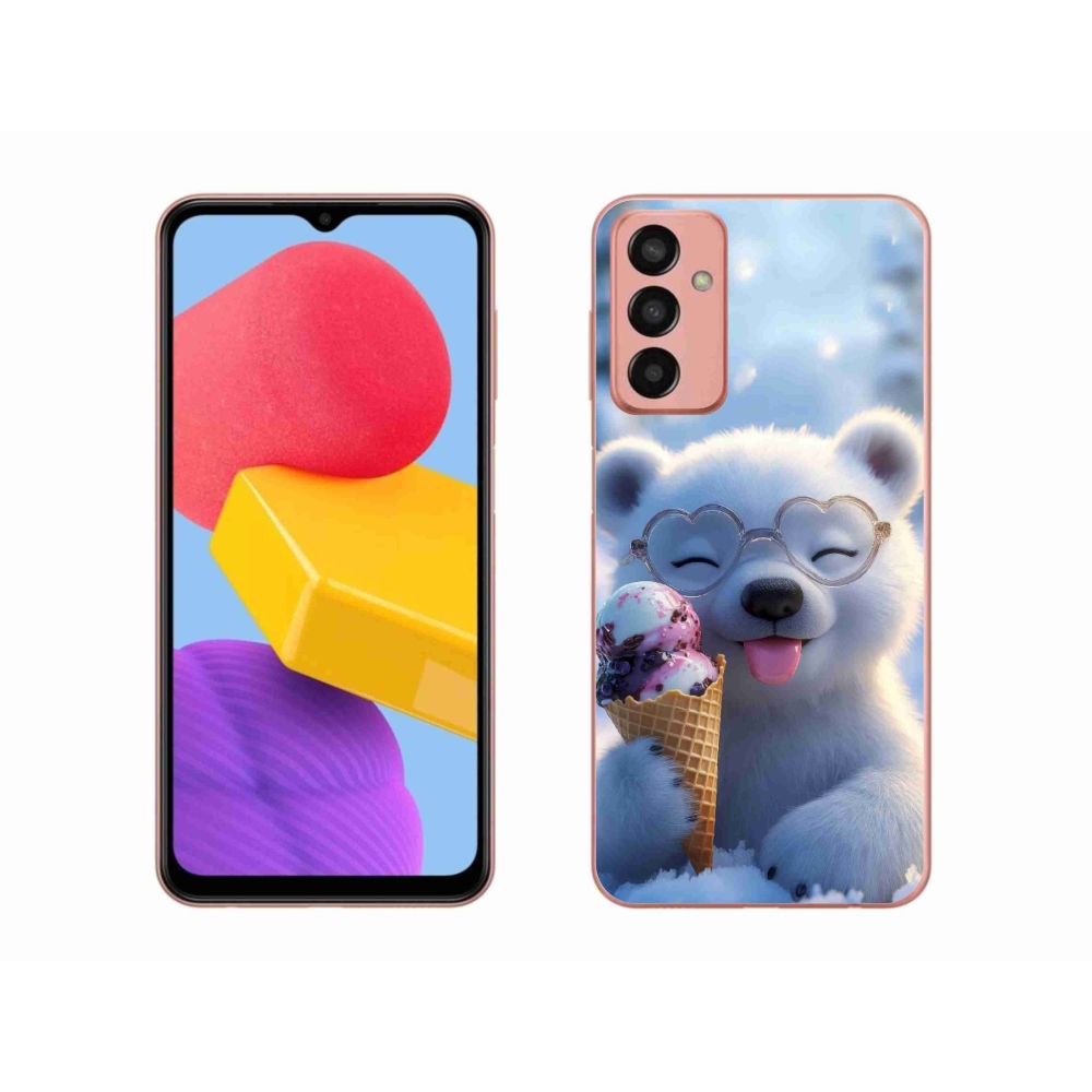 Gél borítás mmCase Samsung Galaxy M13 készülékhez - mackó fagylalttal