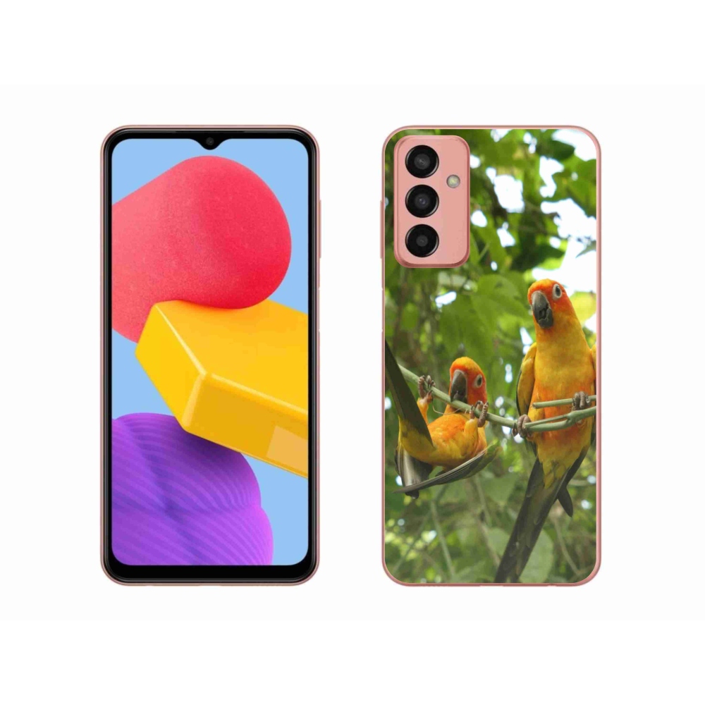 Gél borítás mmCase Samsung Galaxy M13 készülékhez - papagájok aratingy