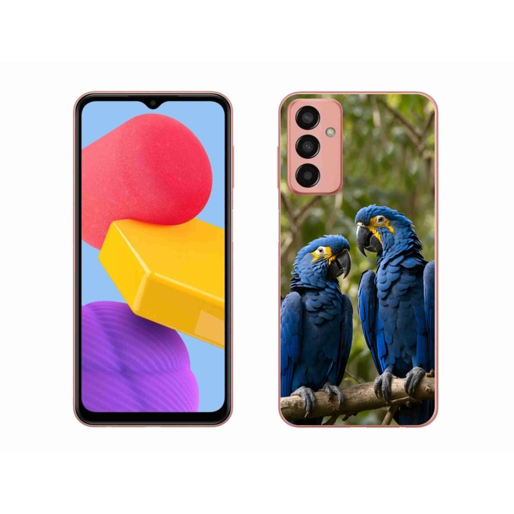 Zselés borítás mmCase Samsung Galaxy M13 készülékhez - papagáj duó