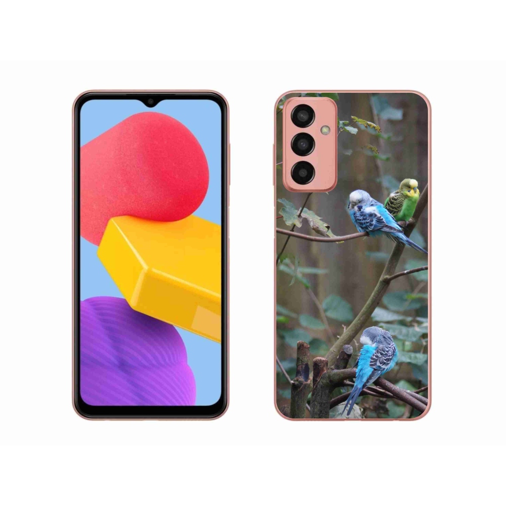 Gél borító mmCase Samsung Galaxy M13 készülékhez - papagájok az ágon