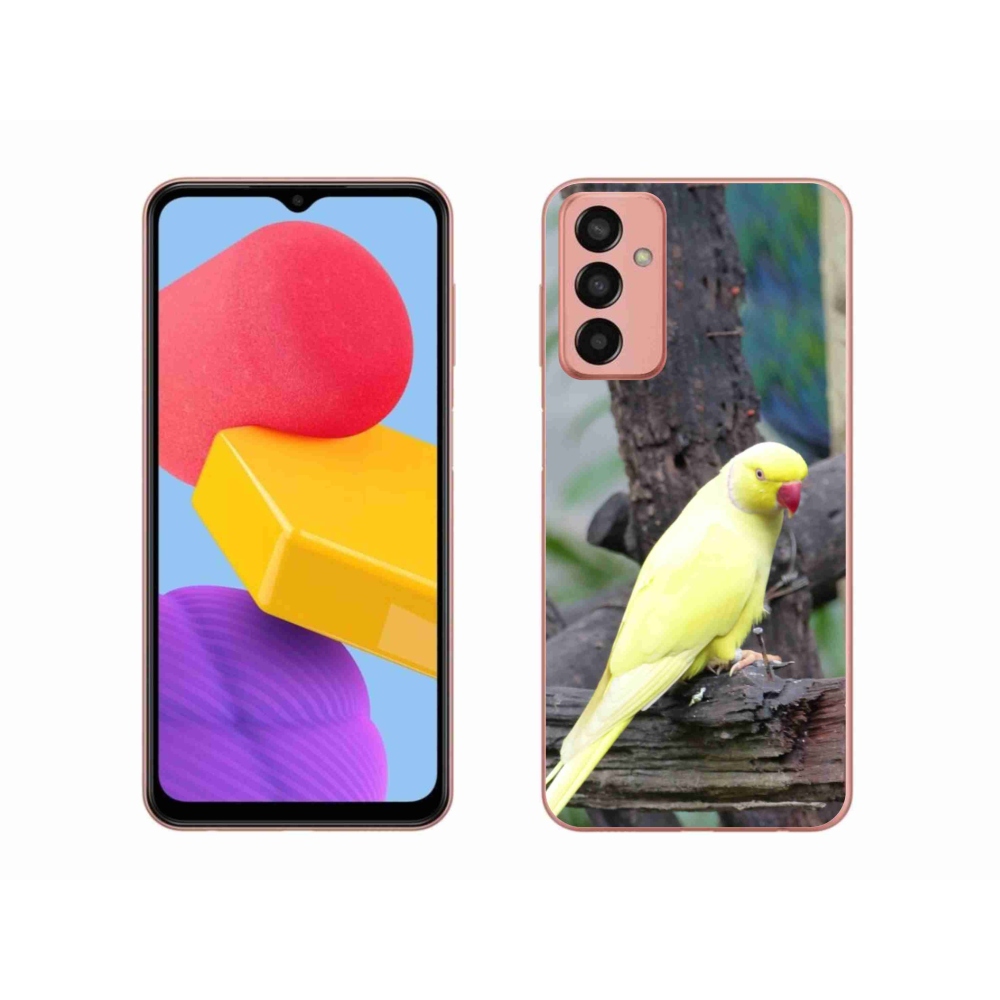 Zselés borítás mmCase Samsung Galaxy M13 készülékhez - papagáj alexander sárga