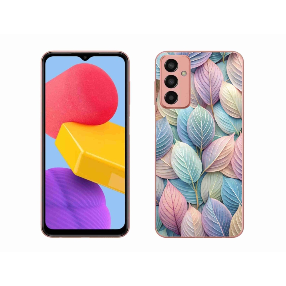 Zselés borító mmCase Samsung Galaxy M13 készülékhez - pasztell levelek