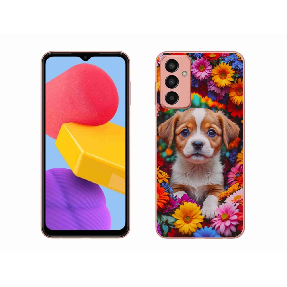 Gél borítás mmCase Samsung Galaxy M13 készülékhez - aranyos kiskutya