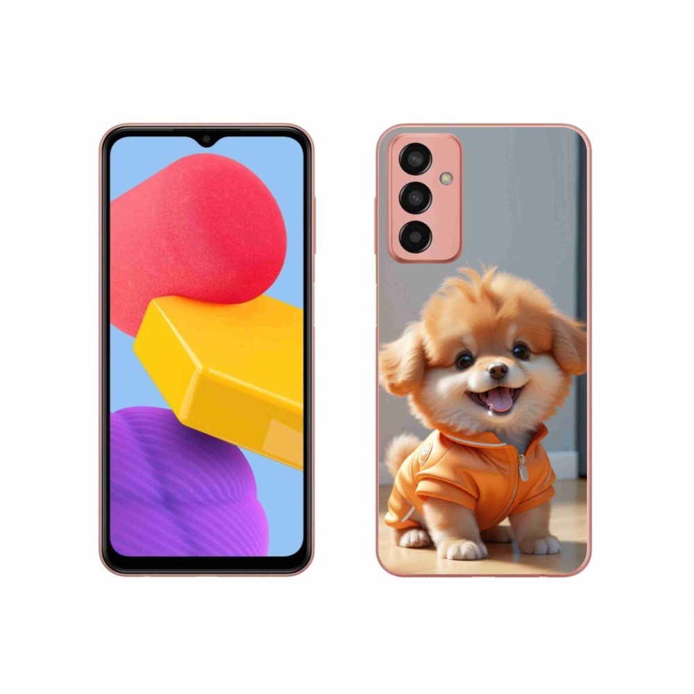 Zselés borítás mmCase Samsung Galaxy M13 készülékhez - aranyos pomerániai pulóverben