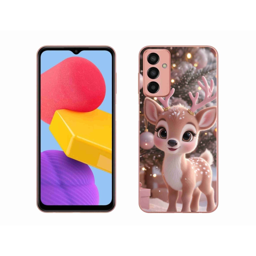 Gél borítás mmCase Samsung Galaxy M13 készülékhez - aranyos rénszarvas