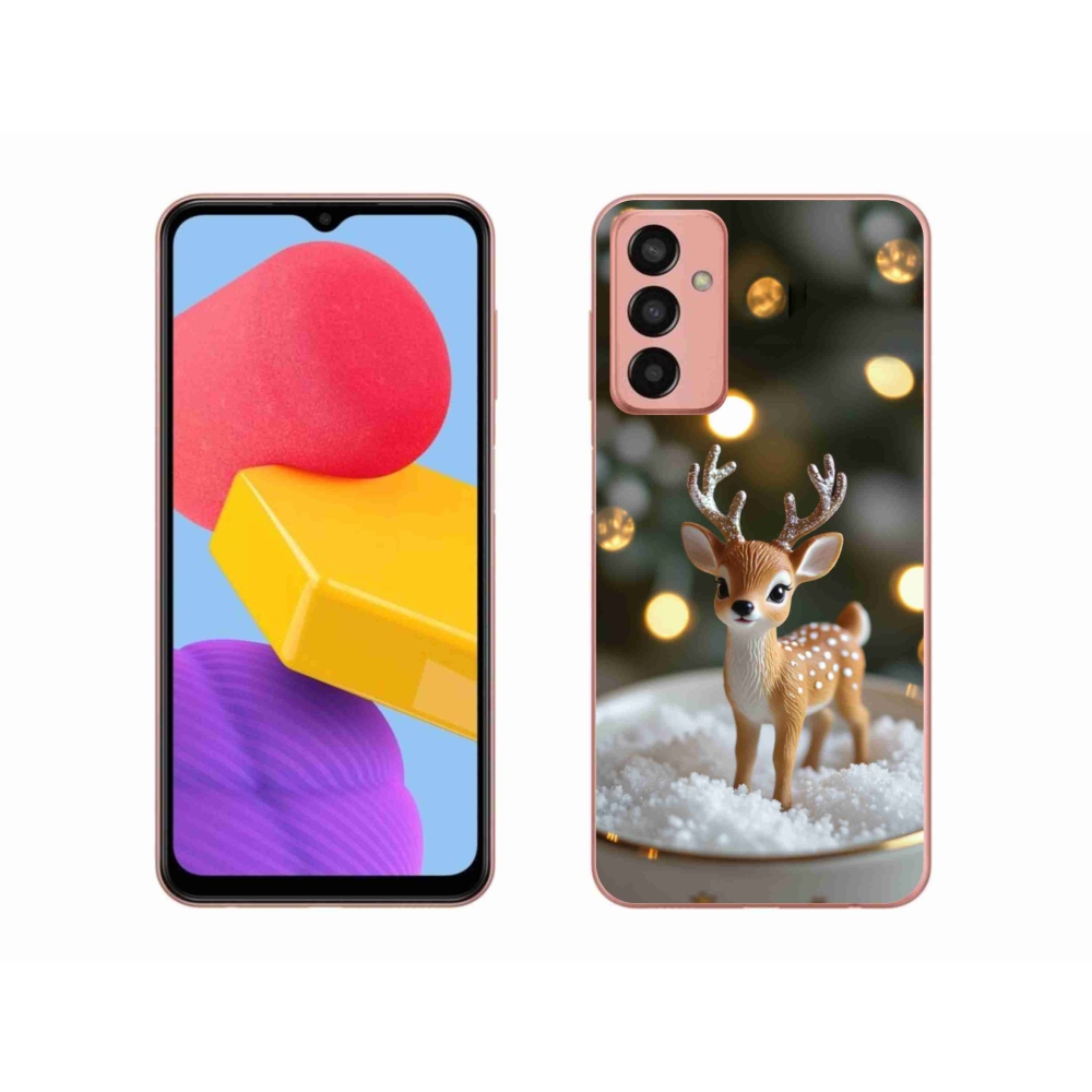 Gél borító mmCase Samsung Galaxy M13 készülékhez - aranyos karácsonyi szarvasok