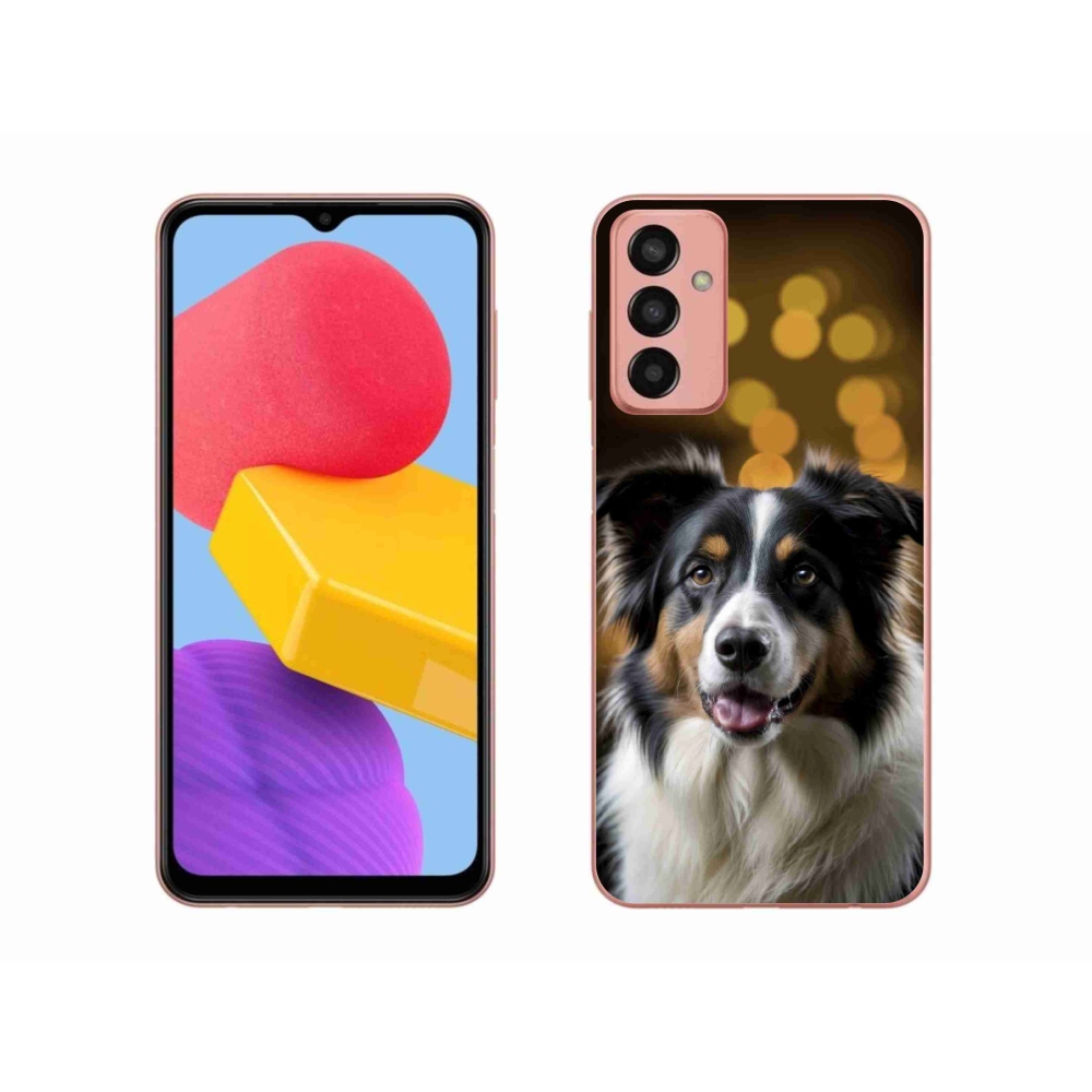 Gél borítás mmCase Samsung Galaxy M13 készülékhez - mosolygós ausztrál juhászkutya
