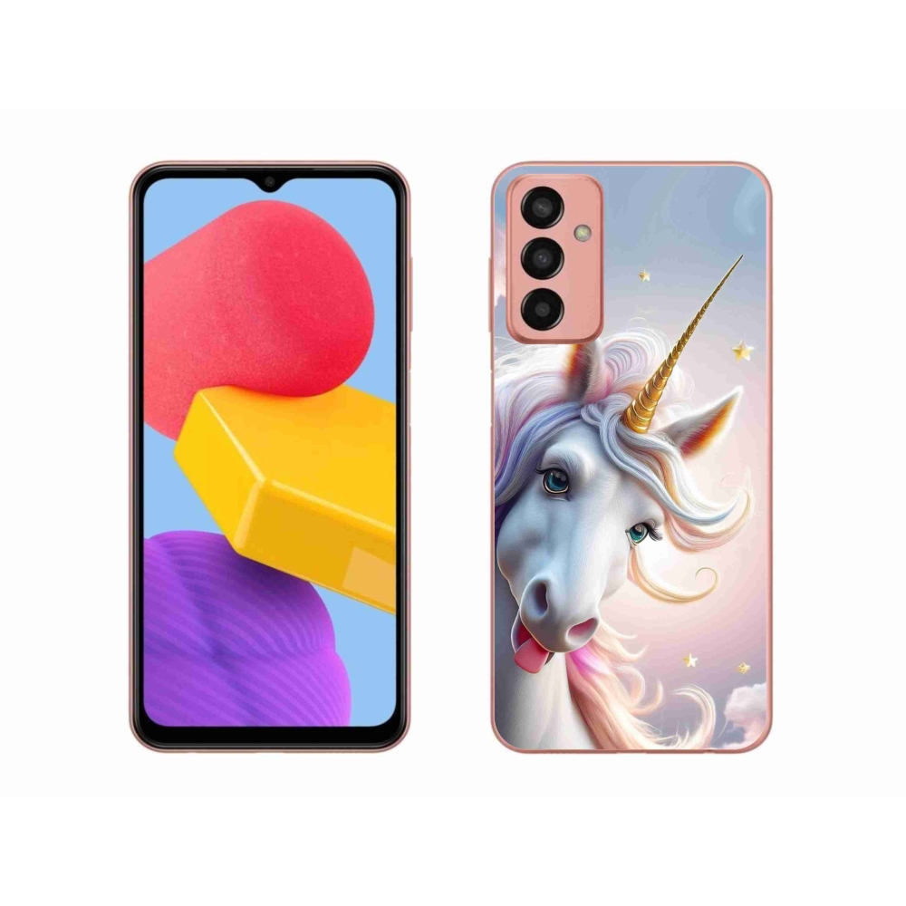 Gél védőhuzat mmCase Samsung Galaxy M13 készülékhez - vidám egyszarvú